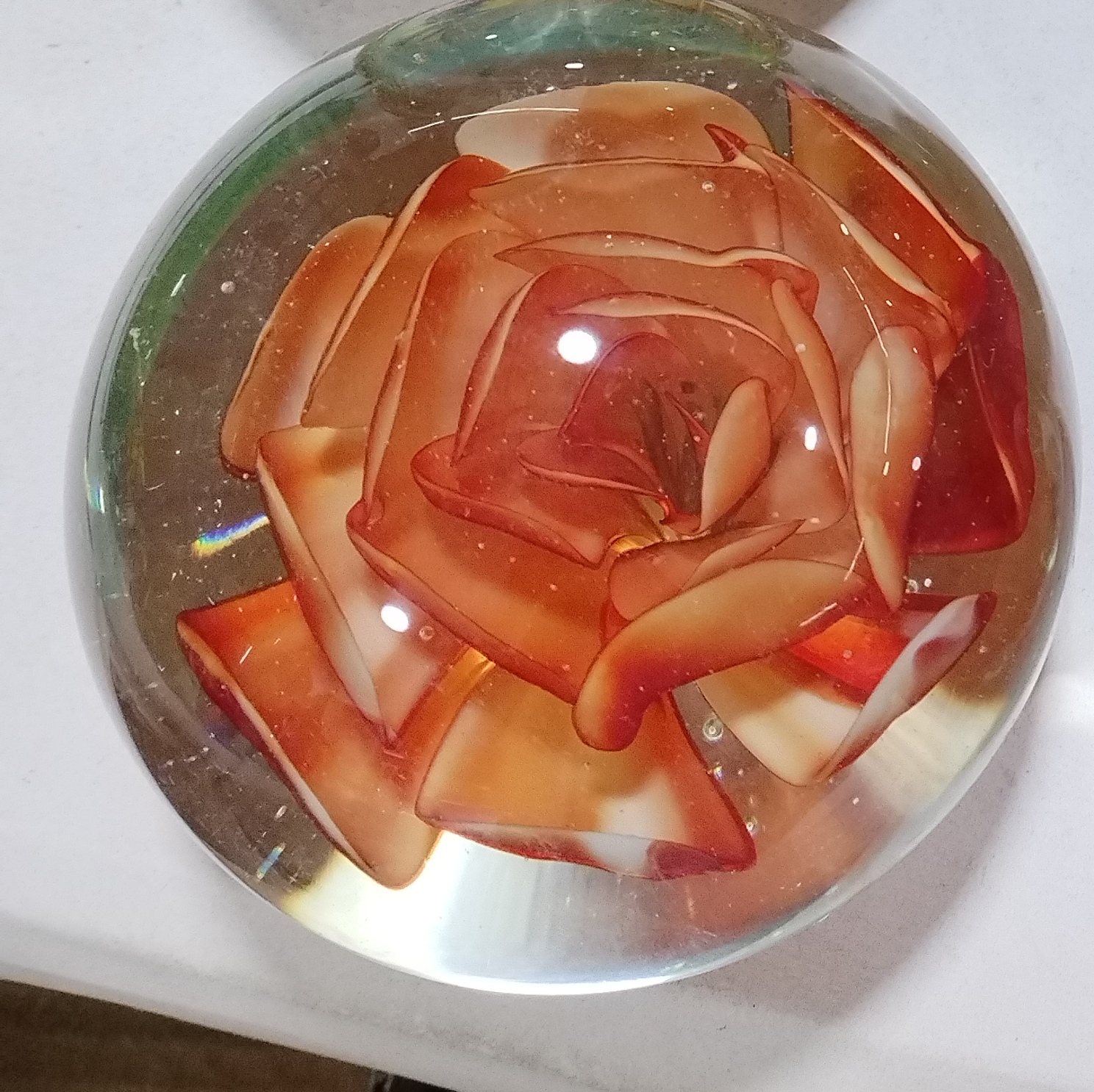 手工琉璃扎花琉璃球桌面摆件