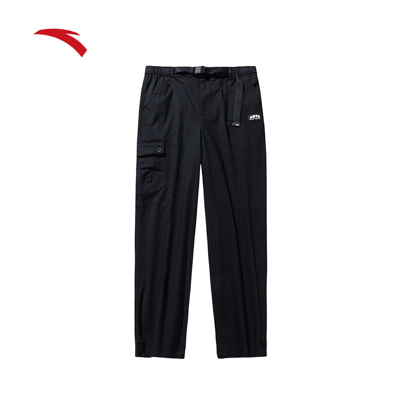 安踏美式梭织运动长裤男女冬季情侣款宽松直筒休闲裤子172438512