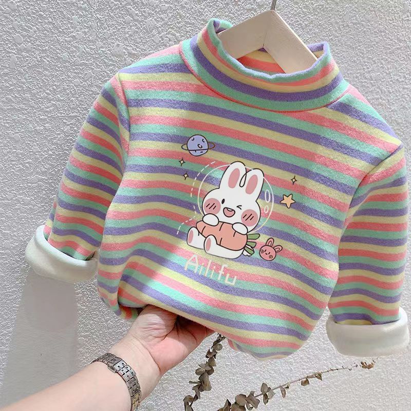 秋冬上新中小童秋冬洋气半高领打底衫男女童长袖T恤儿童宝宝保暖