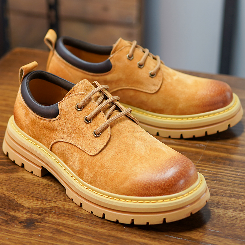 马丁靴男士工装靴低帮鞋时尚百搭英伦风潮流厚底防滑耐磨靴子皮鞋