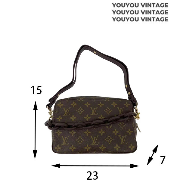95新 LouisVuitton/路易威登 lv老花洗漱包23单肩斜挎包/原始成色