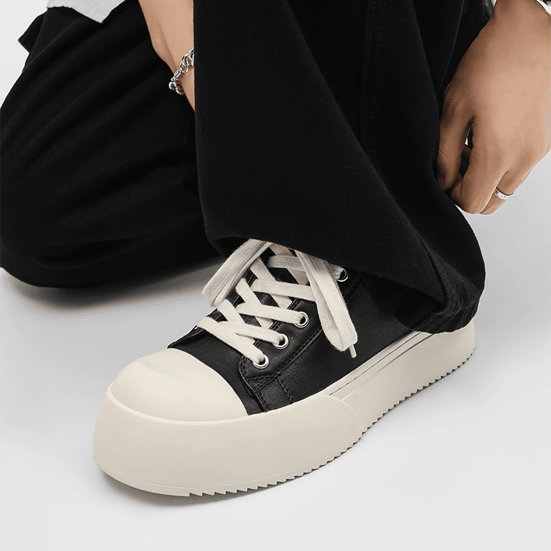 小鬼同款冬季百搭厚底大头德比鞋男时尚休闲板鞋黑色通勤情侣潮鞋