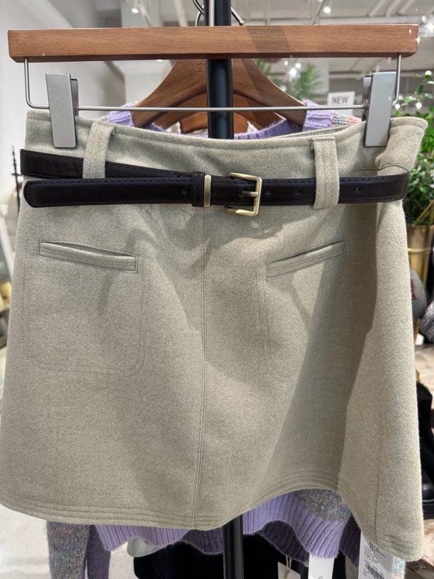 ENJOY'ME【门店同款】ENJOY冬季高腰防走光毛呢半裙 160094894气质