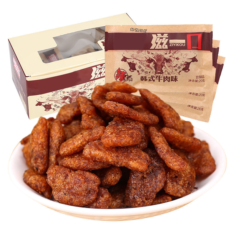 香菇肥牛素肉韩式香菇独立小包装肥牛休闲怀旧零食小吃开袋即食