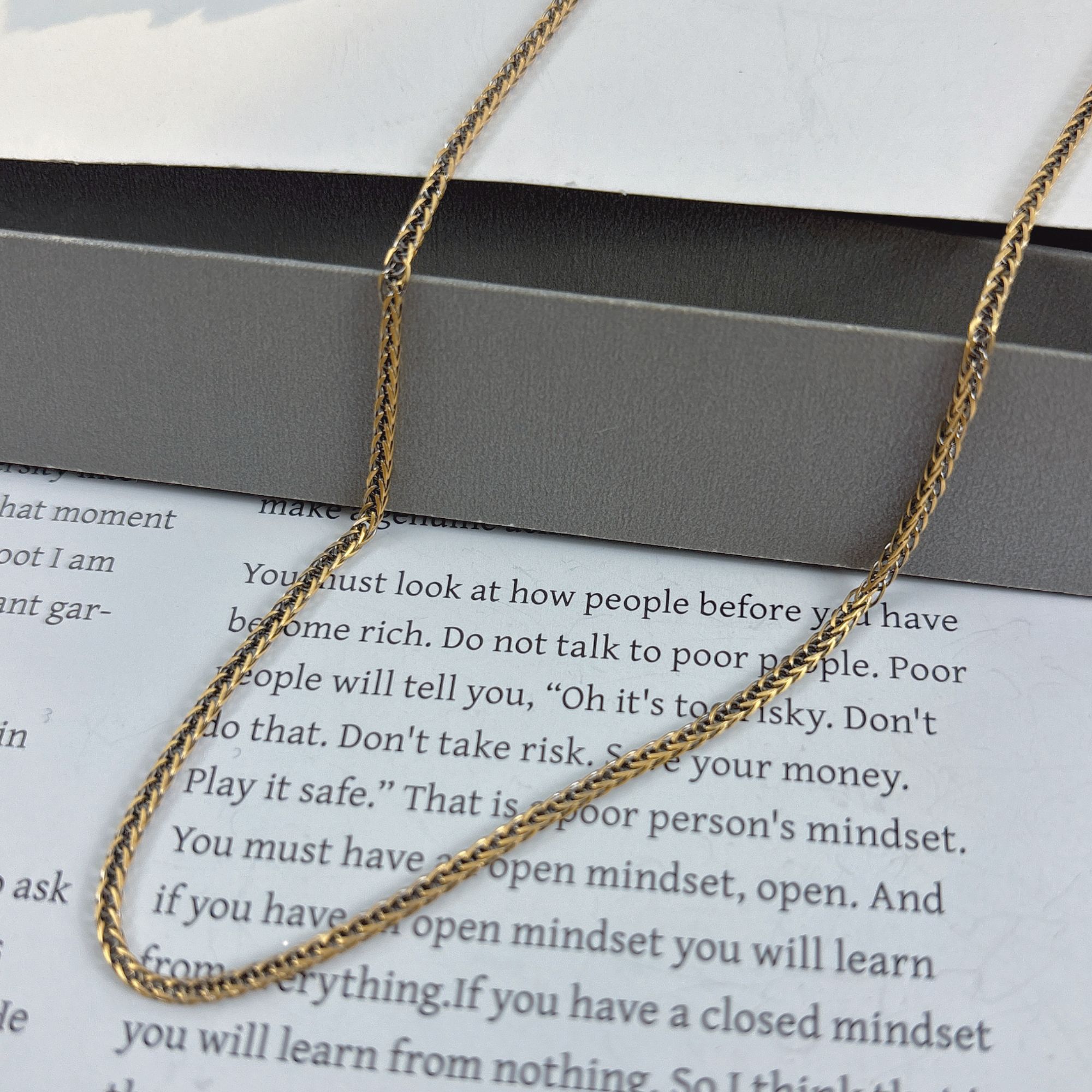 水贝千玺珠宝肖邦链足金999时尚黄金复古电黑工艺5D素链黑金直播