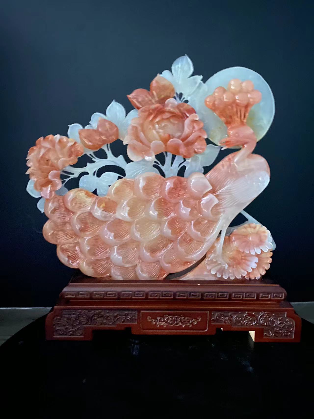 6171纯手工花开富贵家居别墅花鸟山水百财貔貅玄关办公室桌面摆件