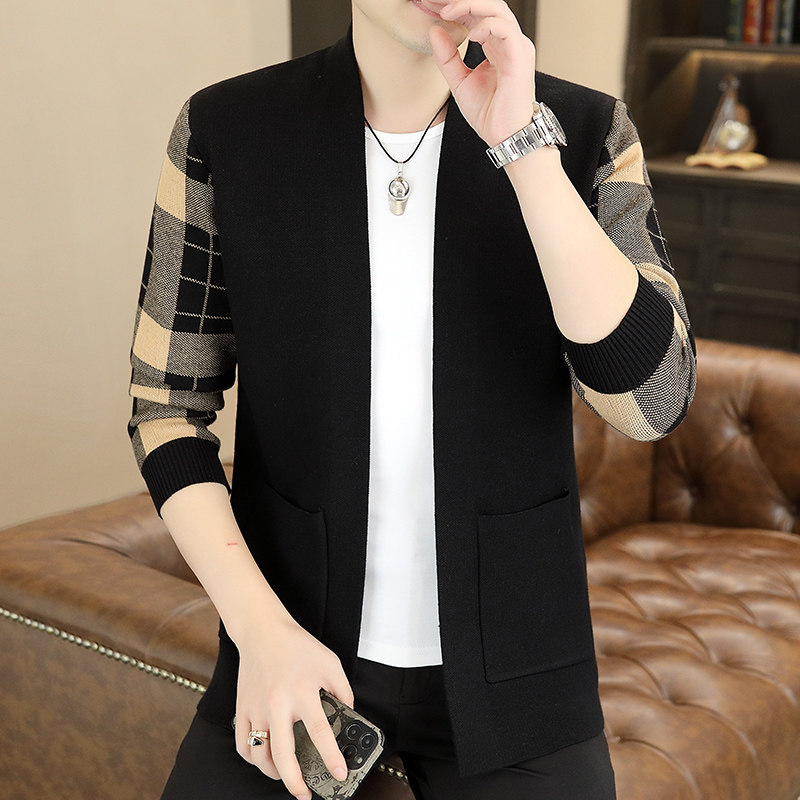 男士2023秋冬新款开衫男休闲针织衫