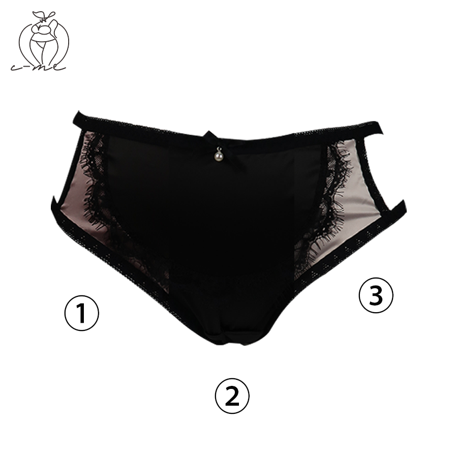 思吾大码160-220斤法式缎面舒适蕾丝诱惑高腰薄款内裤女款纯欲风