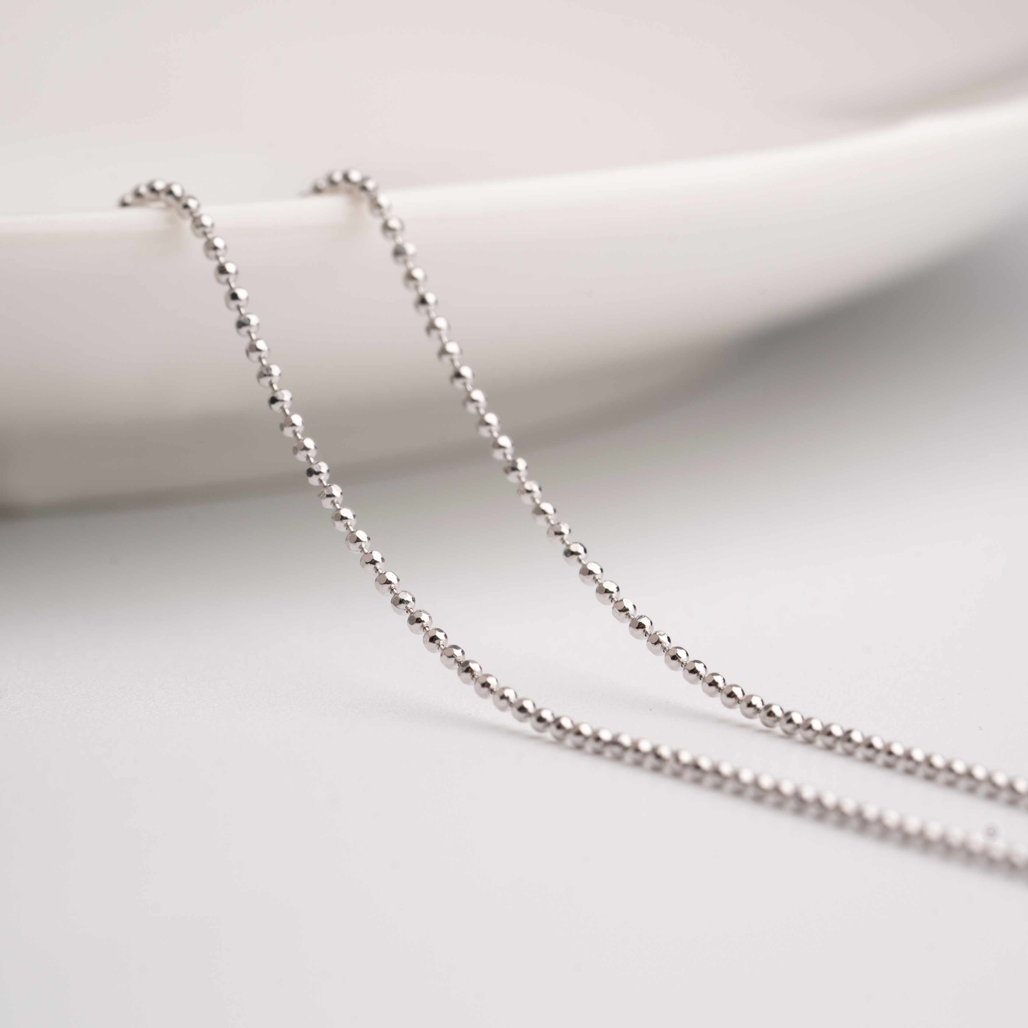 链子925银 时尚长款豆豆项链