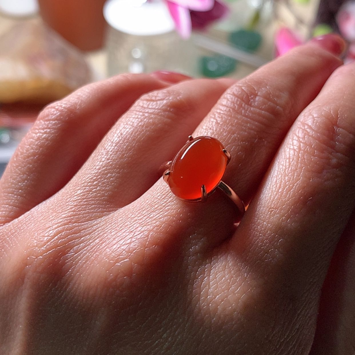 【闪购商品】玛瑙/玉髓戒指合金