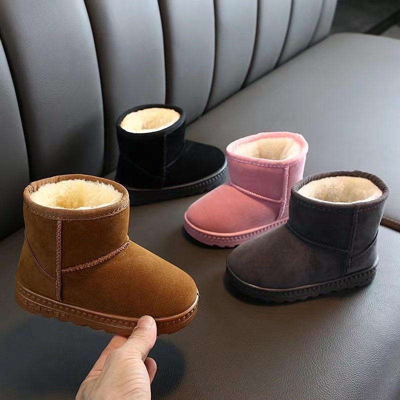 回力潮品儿童雪地靴棉2023新款秋冬加绒男童短靴女童中筒防滑棉鞋