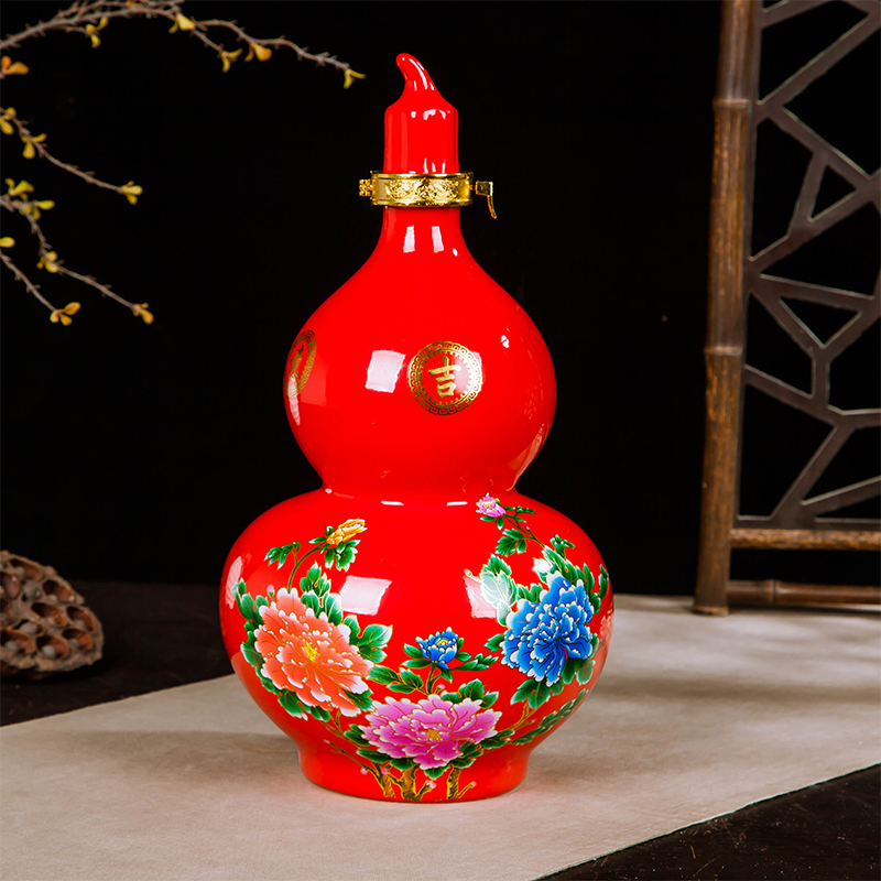 景德镇陶瓷酒瓶1斤装/2/3/5/10斤装葫芦酒具密封酒坛子家用白酒壶