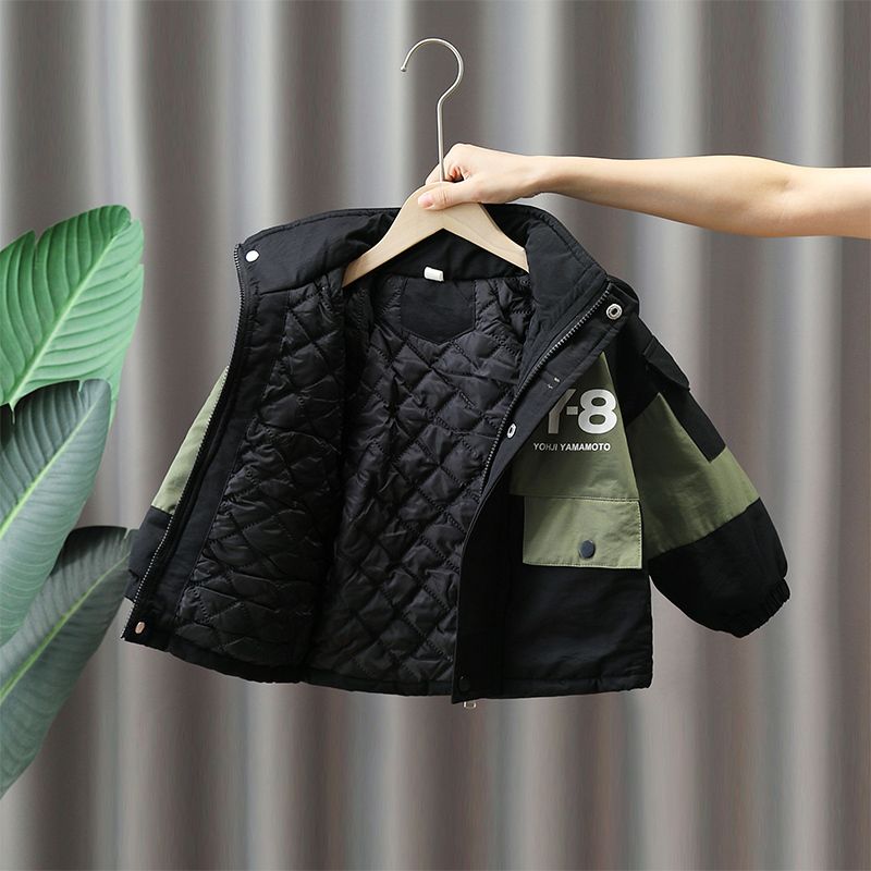 男童棉衣冬季2023新款儿童冬装夹棉外套小童冬款连帽加厚派克服潮