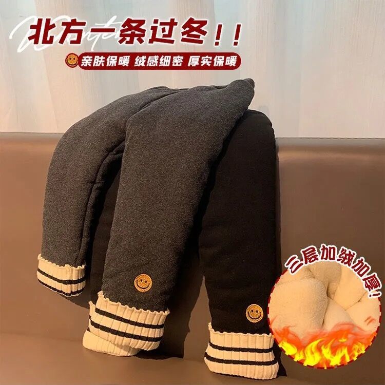 女童打底裤冬加绒儿童保暖裤一体绒裤子外穿宝宝夹棉长裤加厚三层