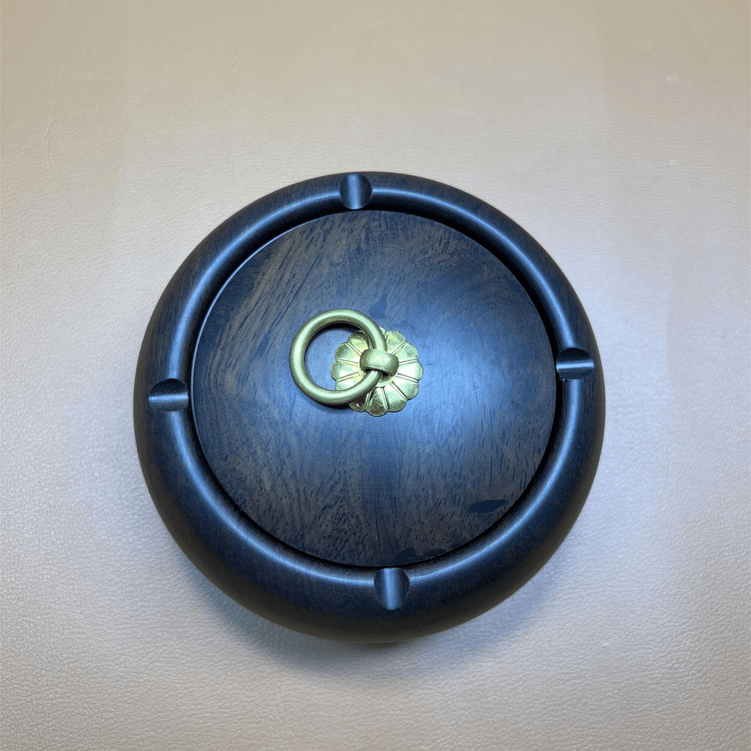 黑檀木铜胆烟灰缸（直径14*高度8）