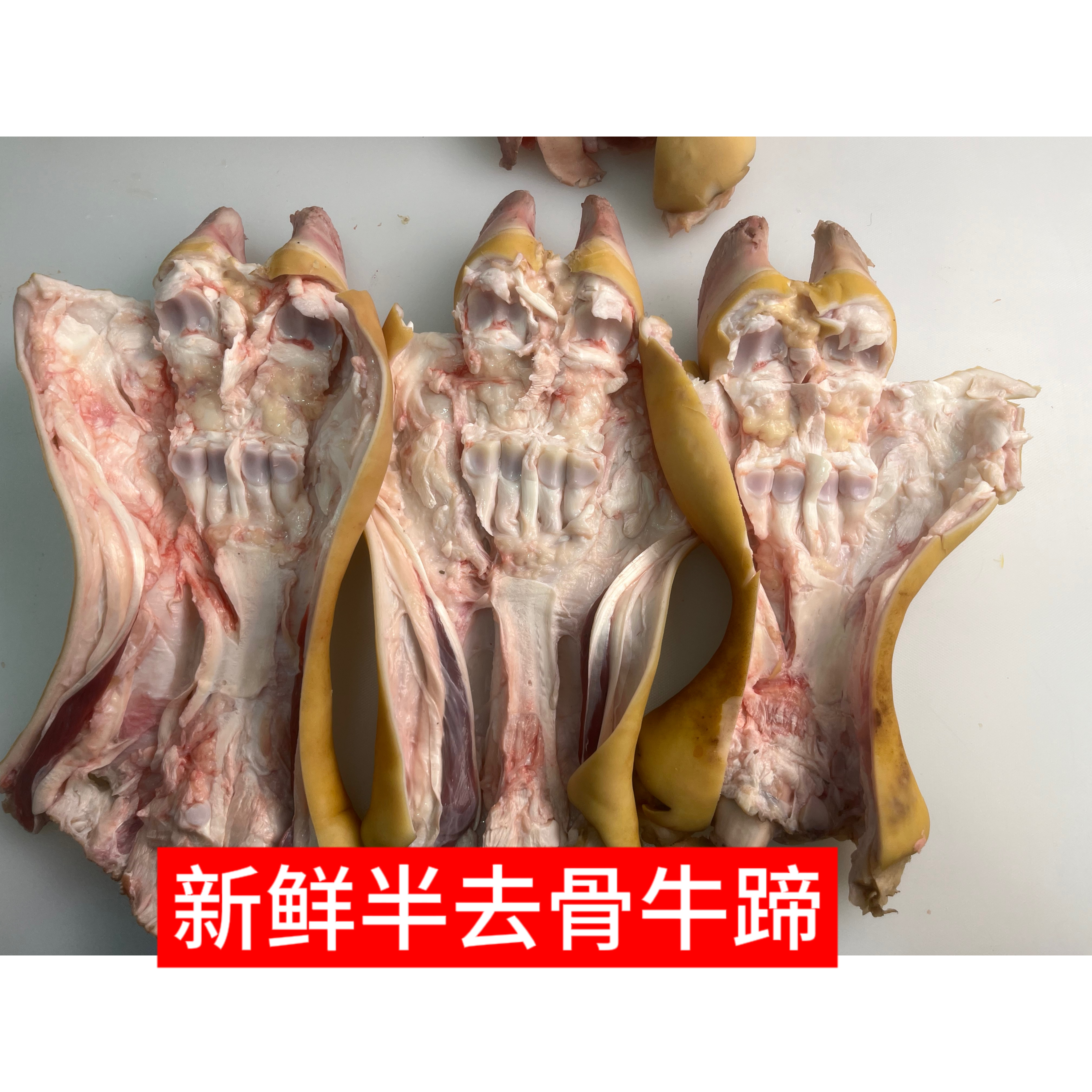 半去骨牛蹄 带前掌 新鲜火烧毛黄牛蹄