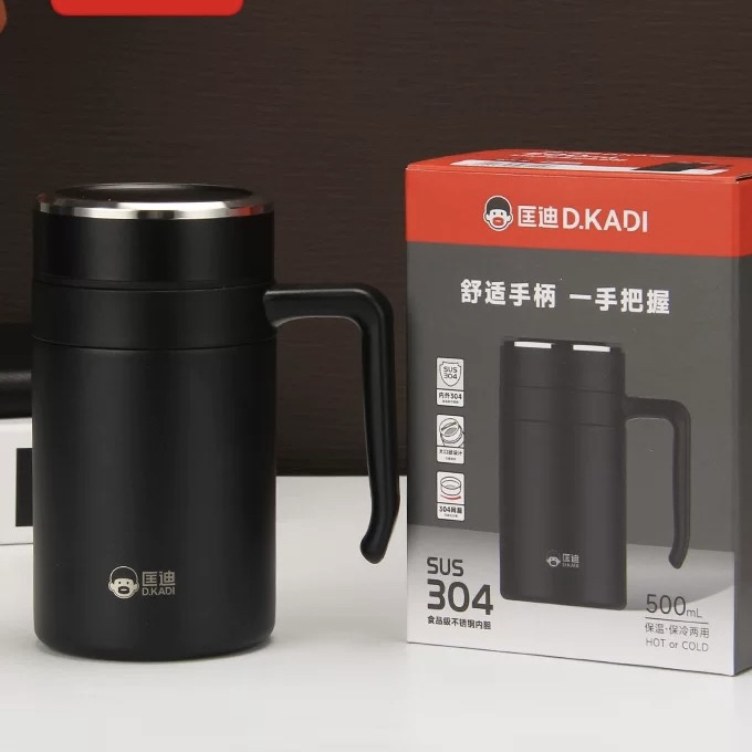 从拉萨发货免费刻字商务办公保温杯不锈钢500ML 黑色 K-8155