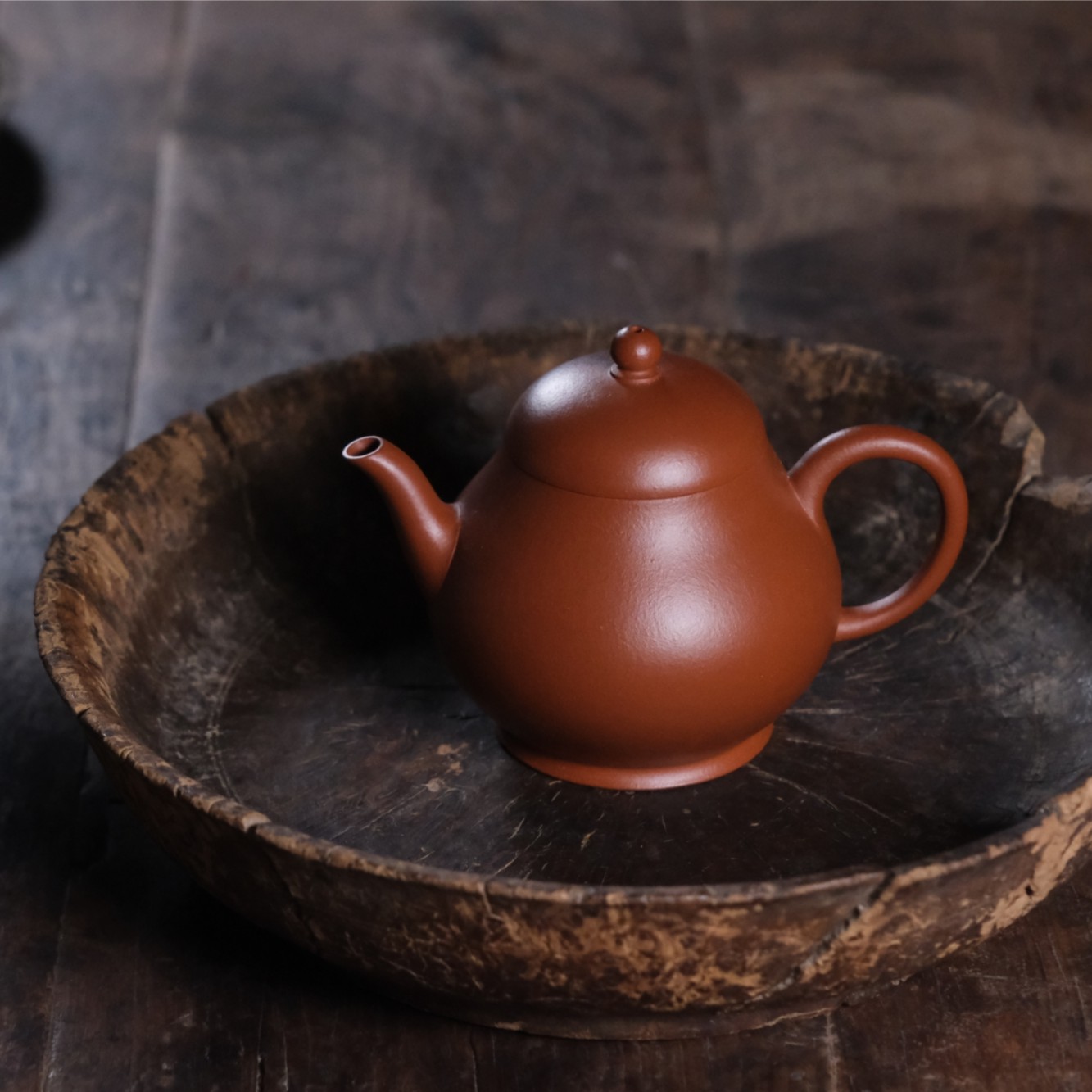 志修斋张晨烨 全手工 朱泥紫砂壶  高潘壶160cc师承吴东瑾茶壶