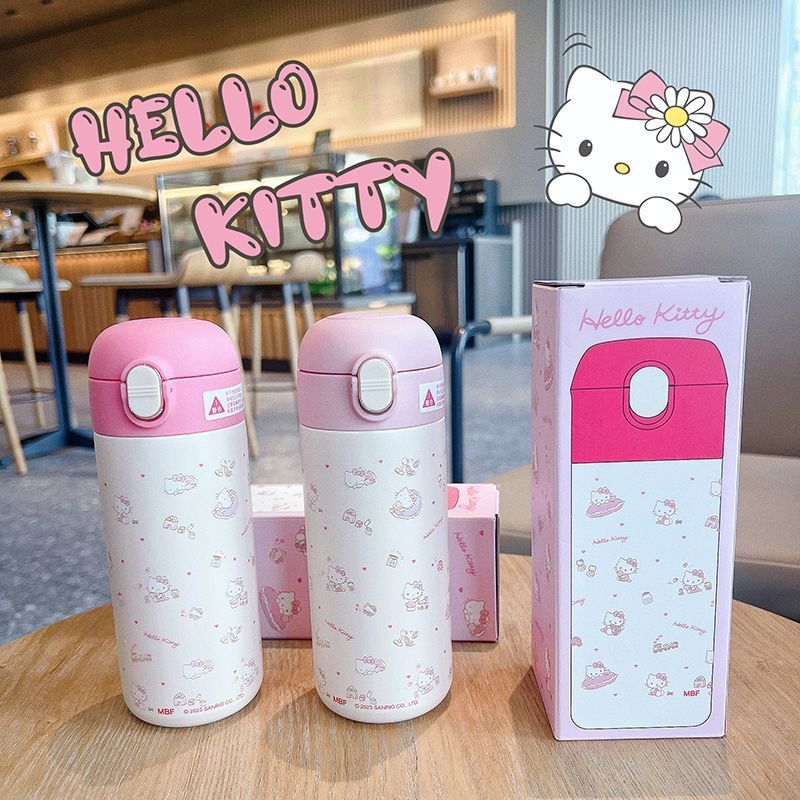hellokitty304不锈钢保温杯凯蒂猫女生高颜值可爱水杯随手豌豆杯