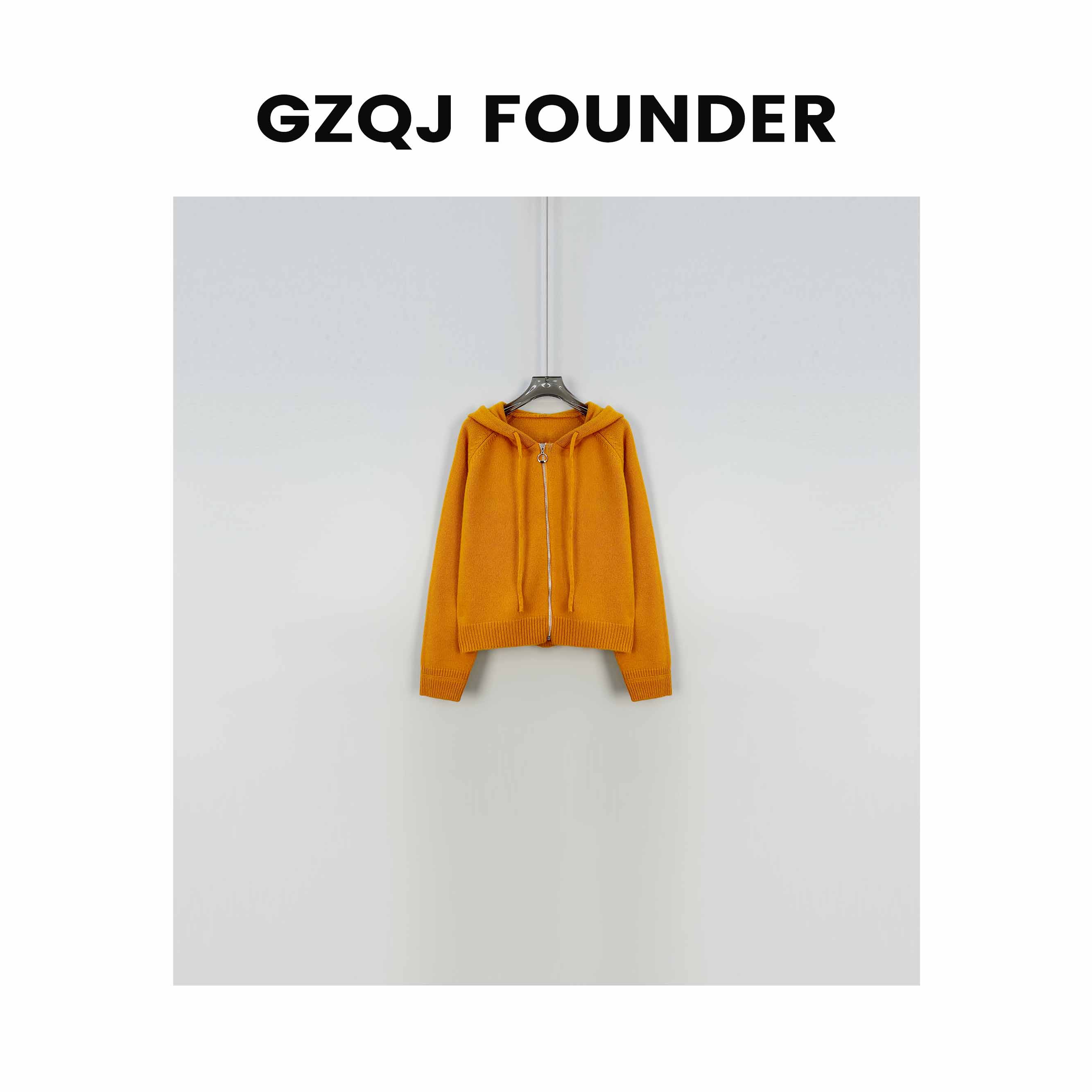 GZQJ【牛奶面包】 100美利奴羊毛！拉链连帽针织衫毛衣女33025