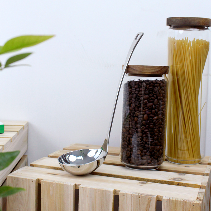 chockmen卓德铭18/10不锈钢带挂孔大汤勺加厚一体成型舀勺家用