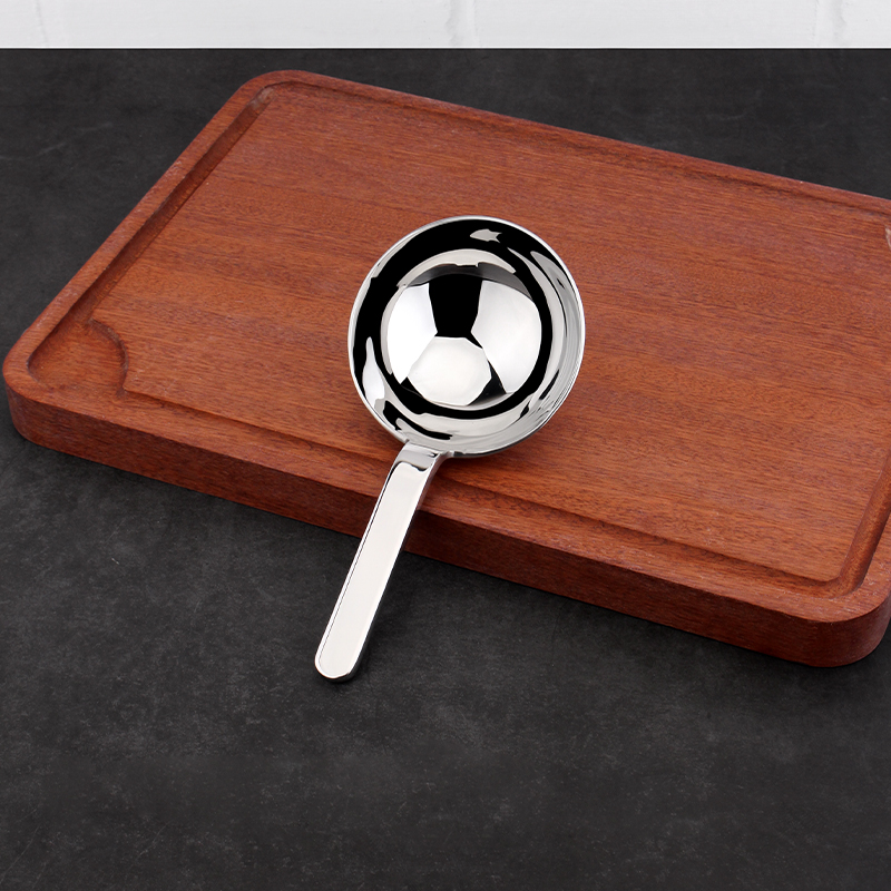 18/10汤勺家用不锈钢勺子大号加厚短柄分汤分饭公勺盛汤粥半球勺