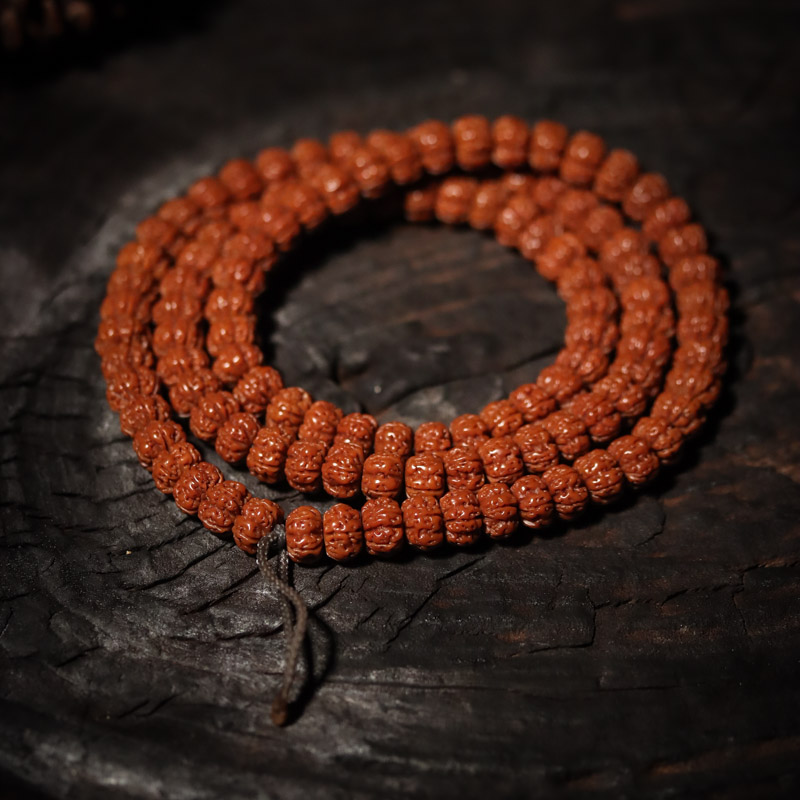 纯血老树王高龙深鶴双面雕刻矮庄飞碟108颗精品