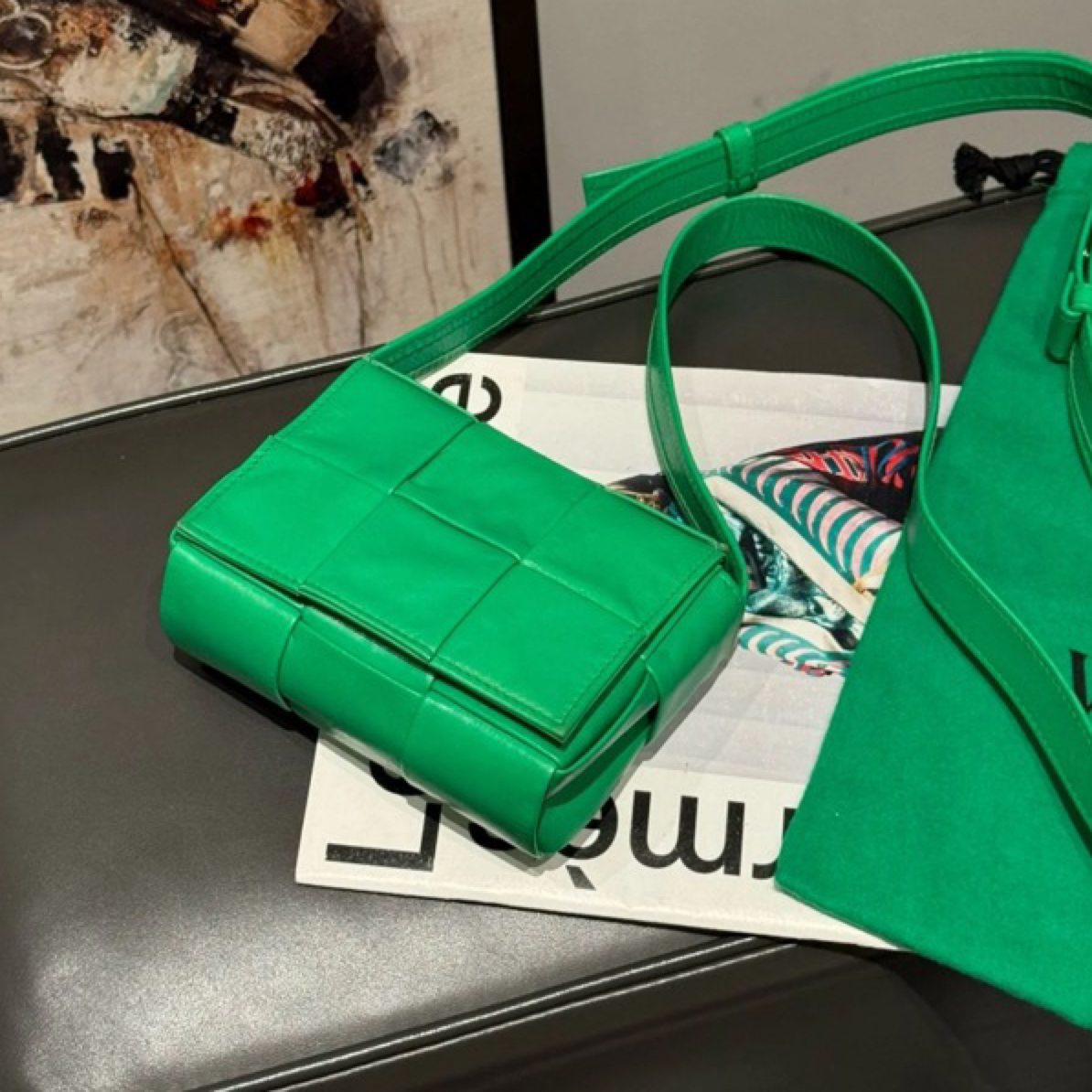 95新 BOTTEGA VENETA/葆蝶家 只盒/BV新款三格豆腐小废包