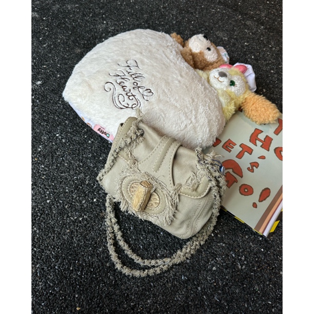 95新 Prada/普拉达 只盒/Prada猪鼻子灰色磨毛稀有皮3ways包