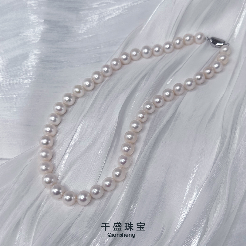 双12大促9-11mm诸暨山下湖珍珠天然淡水无核珍珠项链真珠送妈妈