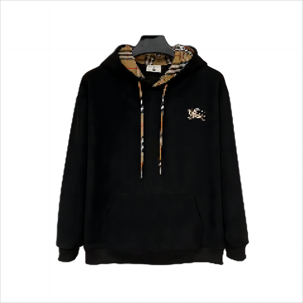 加绒加厚款连帽战马刺绣卫衣长袖宽松