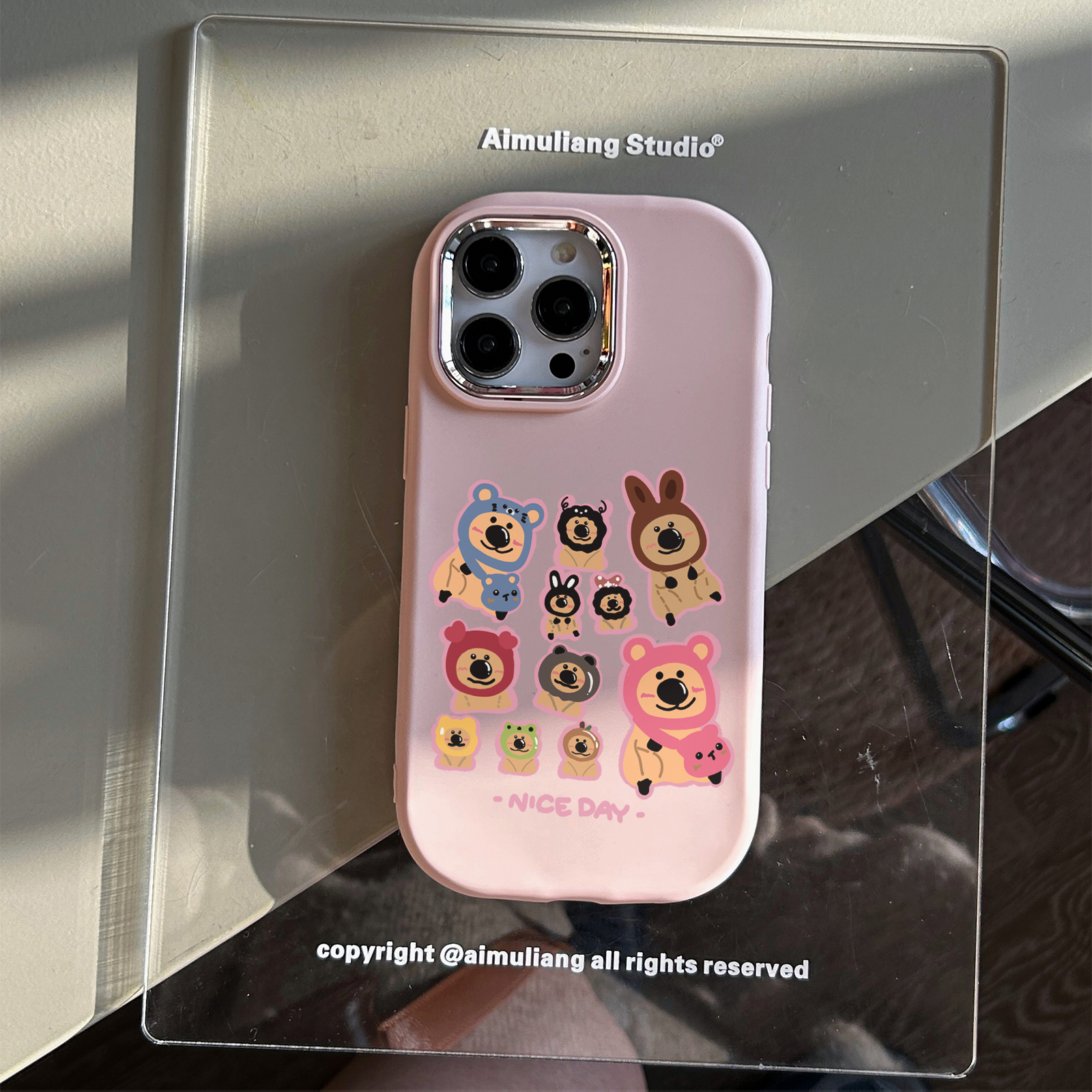 卡通复古熊苹果15promax手机壳iPhone14新7/8plus软壳13/12/11/xr