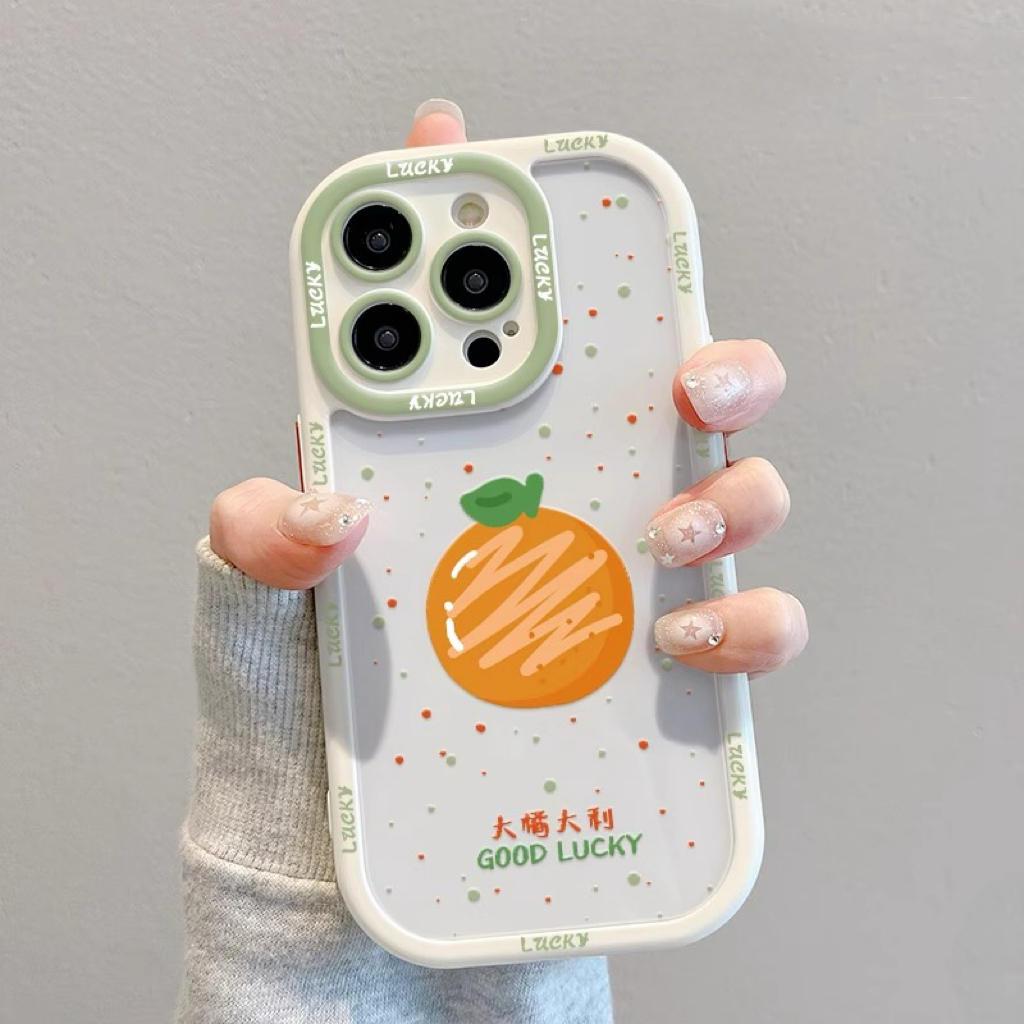 苹果15promax手机壳大橘大利iPhone14新款奶油壳13小清新创意女款