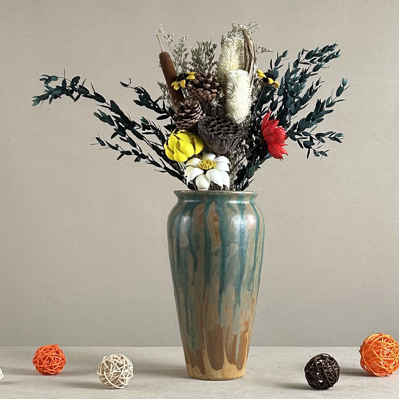 景德镇油画风陶瓷花瓶网红博主装饰摆件设计师客厅家居茶几装饰