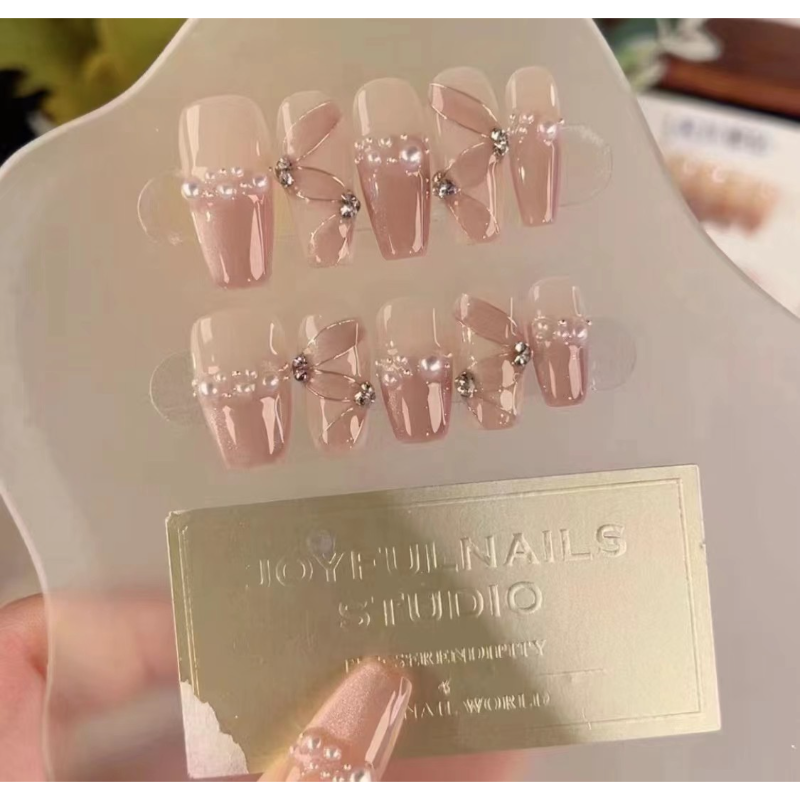 【丝绸飘带】手工定制穿戴甲秋冬显白指甲贴光疗甲美甲贴片