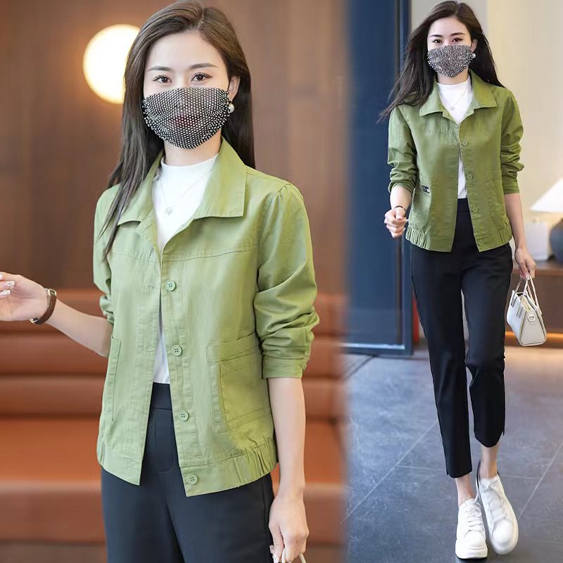 时尚气质薄款外套女短款2023年春季新款韩版百搭宽松显瘦夹克上衣