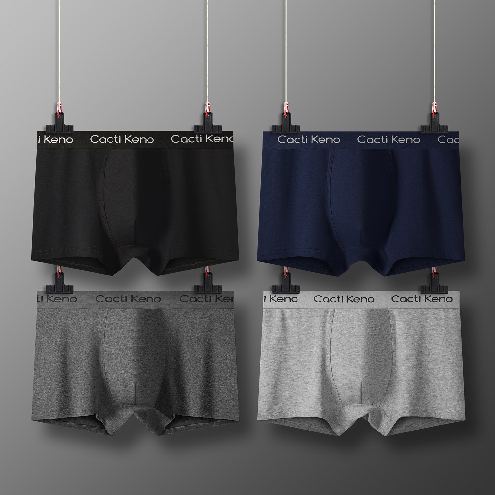 男士内裤棉透气大码平角裤舒适中腰四角裤c男生k青少年潮流短裤