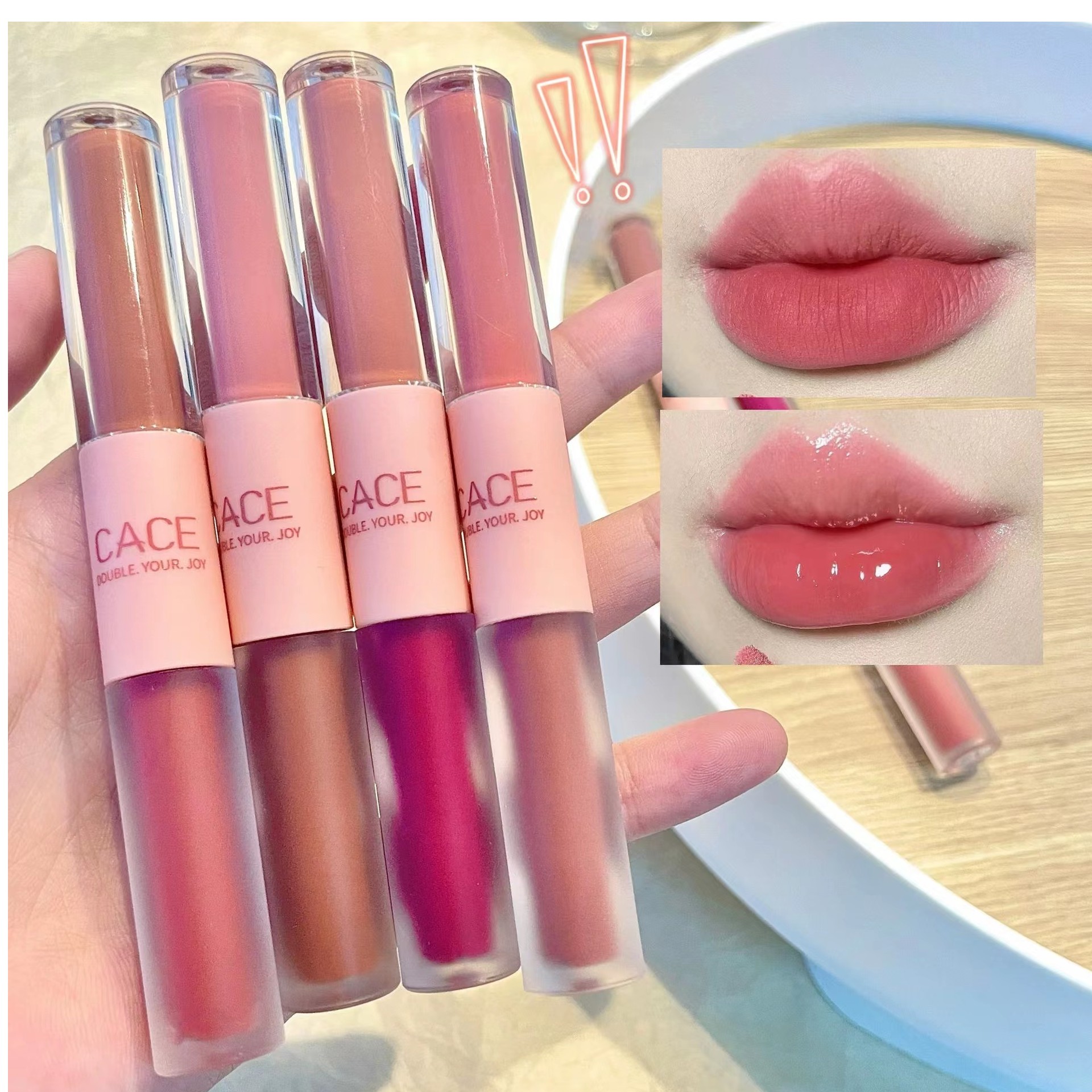 【买一送一】CACE双头唇釉口红高颜值不易掉色平价学生哑光唇蜜便携