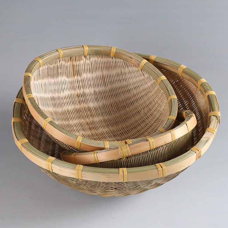 竹青丝精编洗菜篮水果篮米罗三件套（直径23/27/30cm各一个）