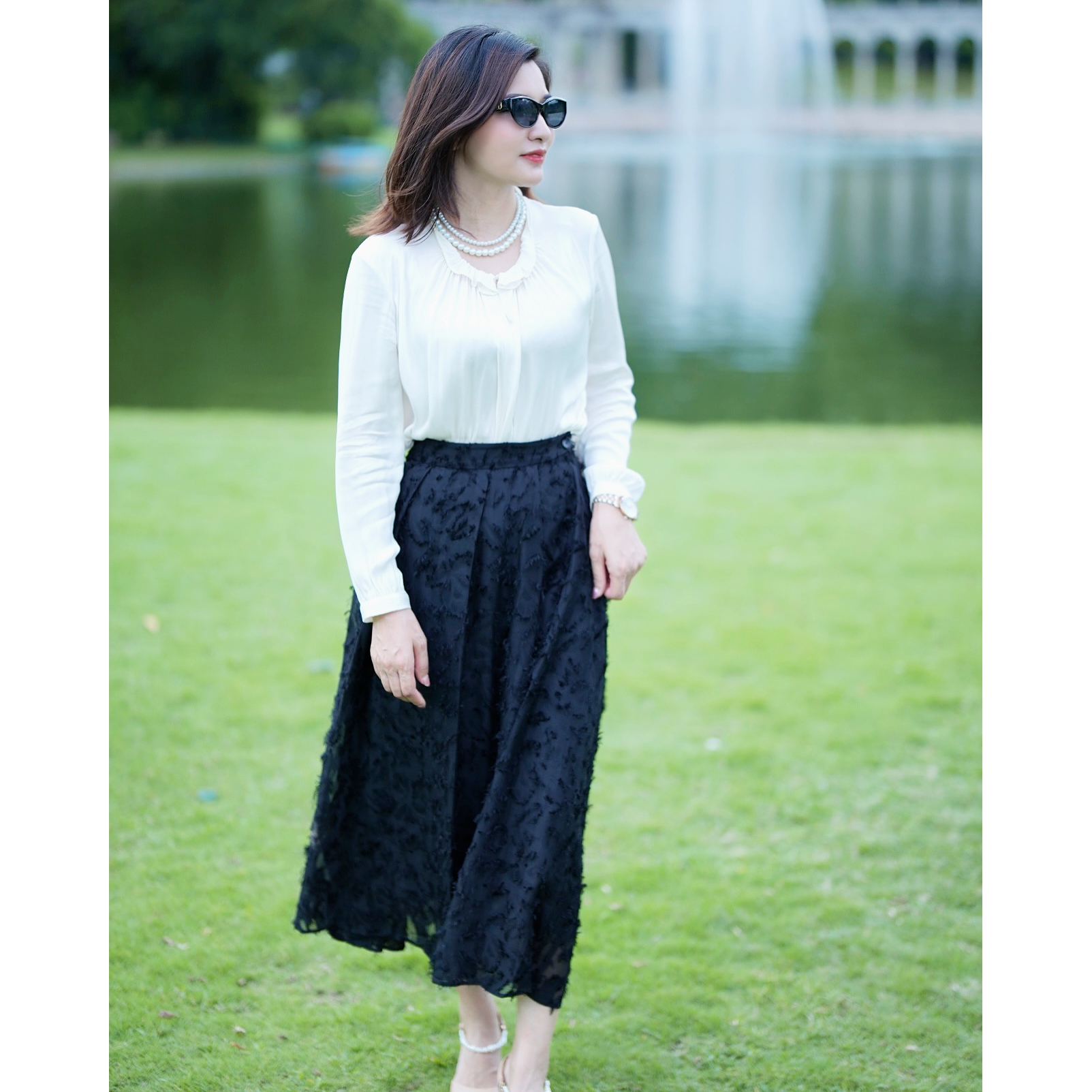 大丽高定女装蝴蝶谷蕾丝半身裙DLQZ0142