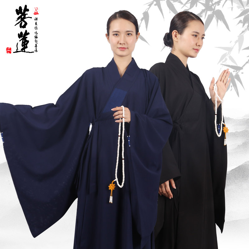 【9290】海青居士服男女春季秋季禅修服四季厚款麻纱海清多丽丝长褂