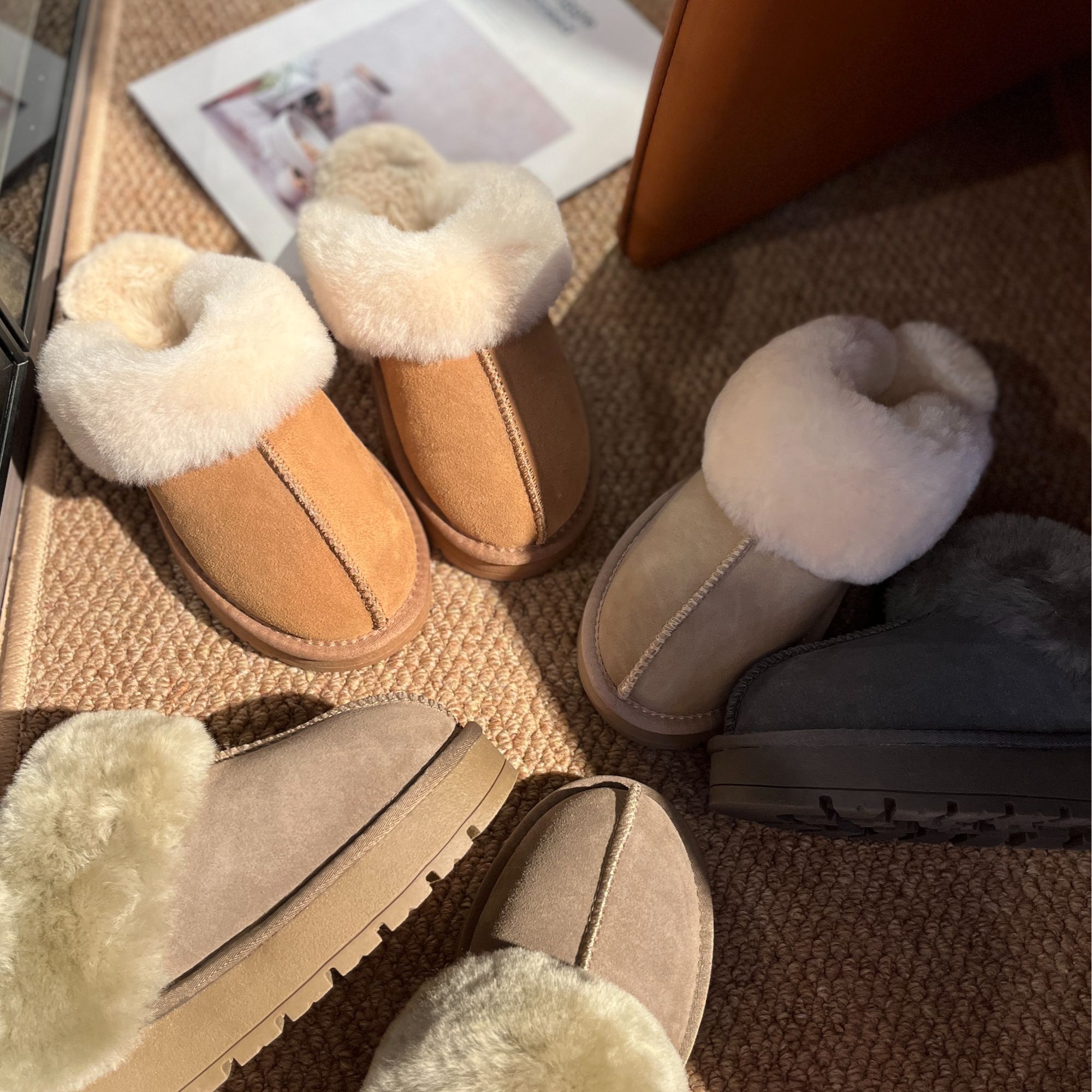 星拖雪地靴真皮女鞋棉鞋加厚加绒韩版经典厚底保暖百搭冬季时尚