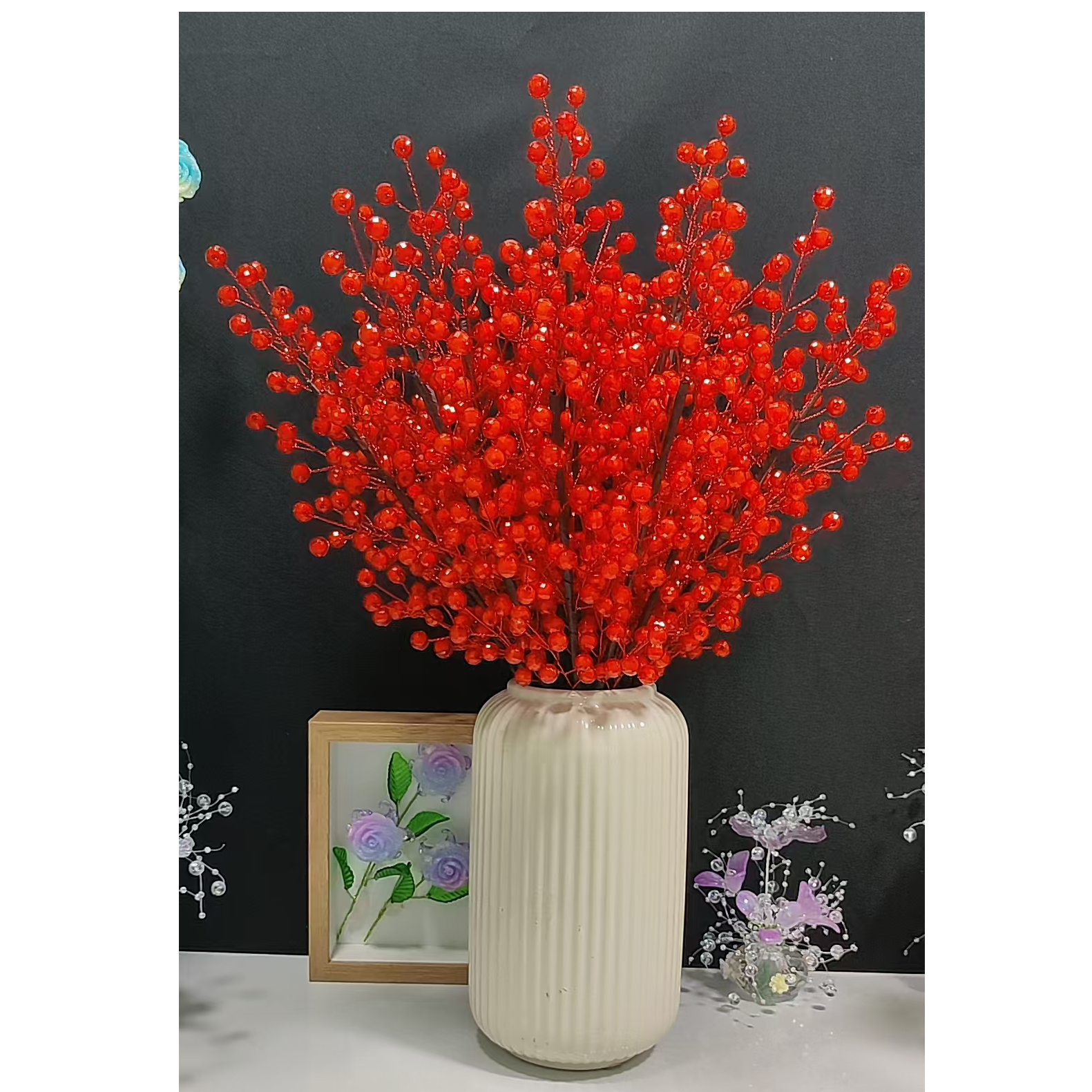 【年宵花】16大支一路长红 （卡10切面珠版）DIY材料包