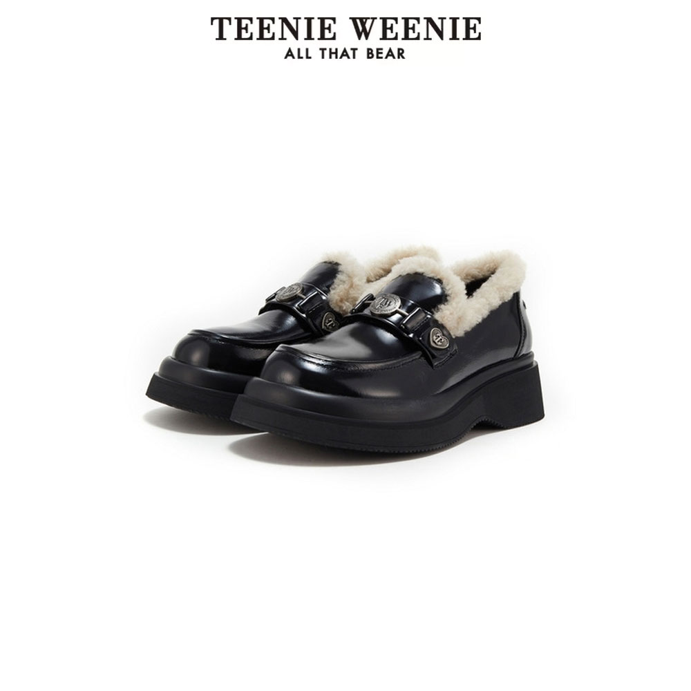 【达人专属】TeenieWeenie小熊简约乐福鞋拼接时尚舒适TTAP24FV05F