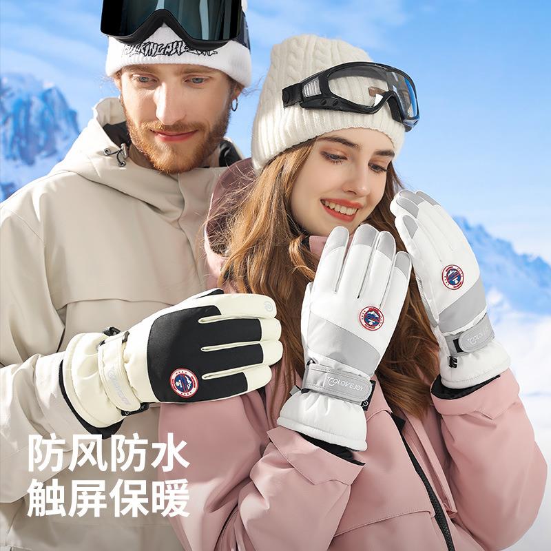 新款滑雪手套冬季防风抗水加绒加厚保暖手套防滑触屏骑行手套SK29