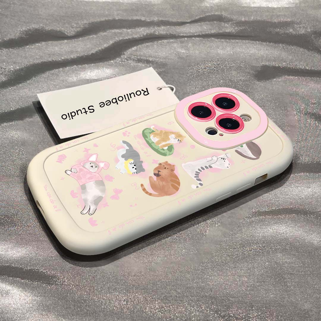 猫咪泡芙壳可爱iphone15Promax手机壳卡通苹果14PRO硅胶13 12/11X