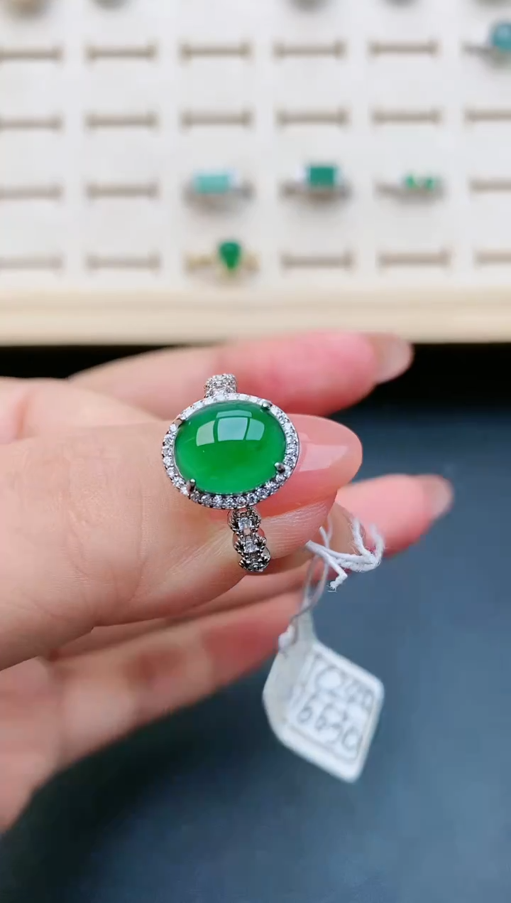 【闪购商品】翡翠戒指银S925镶嵌32132