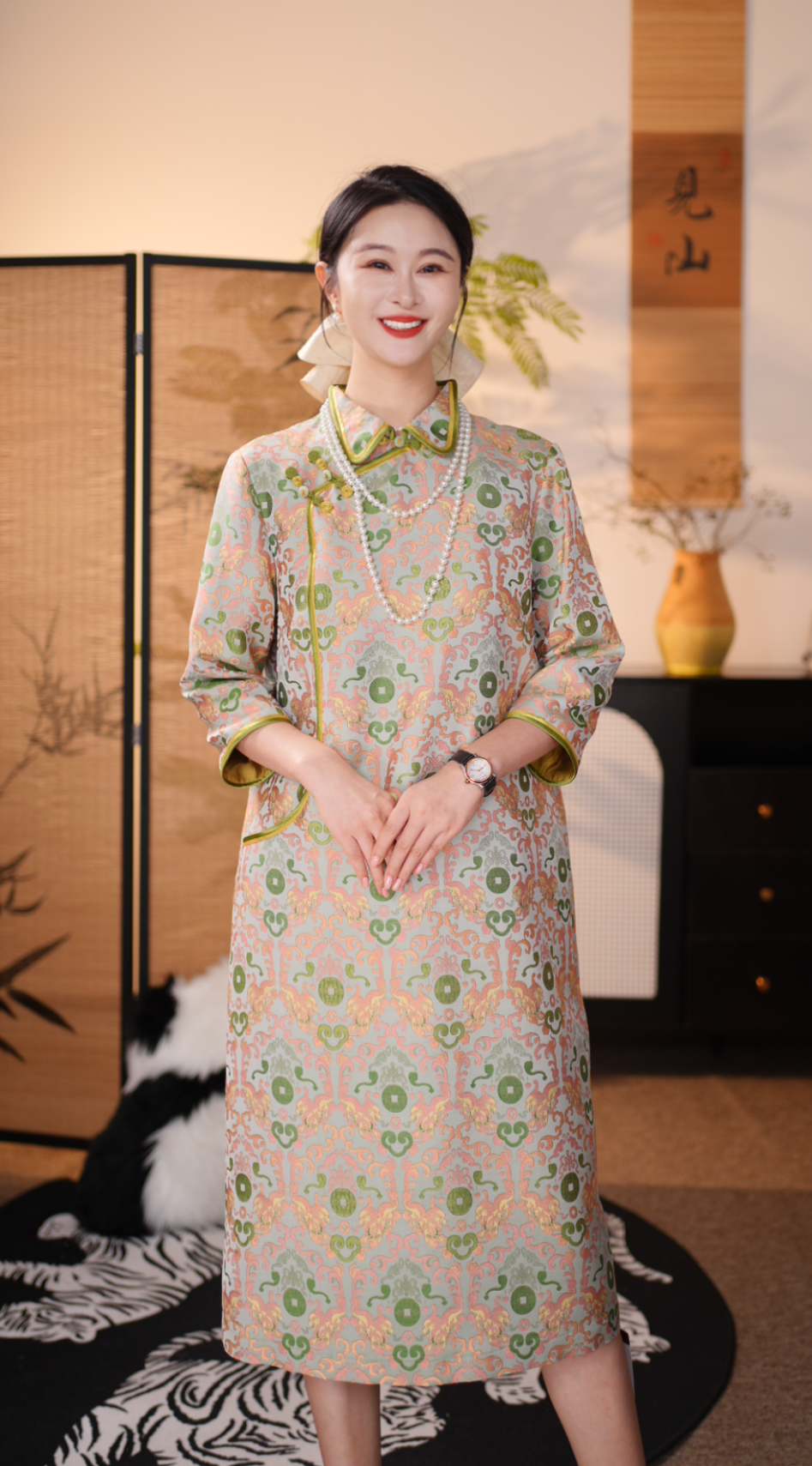 【菲妃】非物遗宋锦国风旗袍裙48454