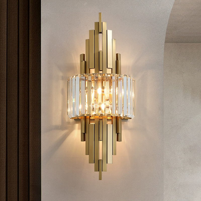电视机背景墙水晶壁灯现代简约卧室床头灯豪华轻奢玄关客厅墙灯具