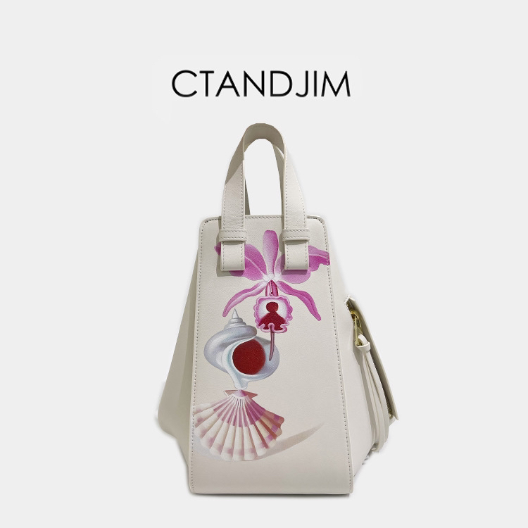CTANDJIM 头层牛皮艺术美感插画吊床包 斜挎包 手提包女士